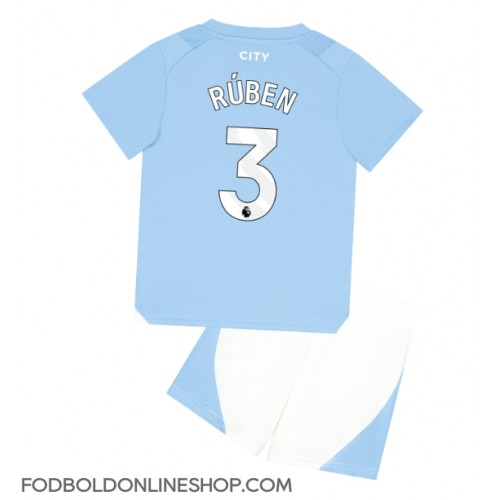 Manchester City Ruben Dias #3 Hjemme Trøje Børn 2023-24 Kortærmet (+ Korte bukser)